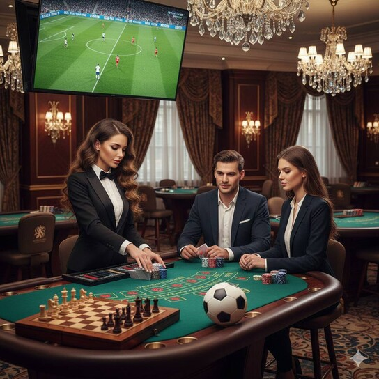 Luxurious online casino lobby